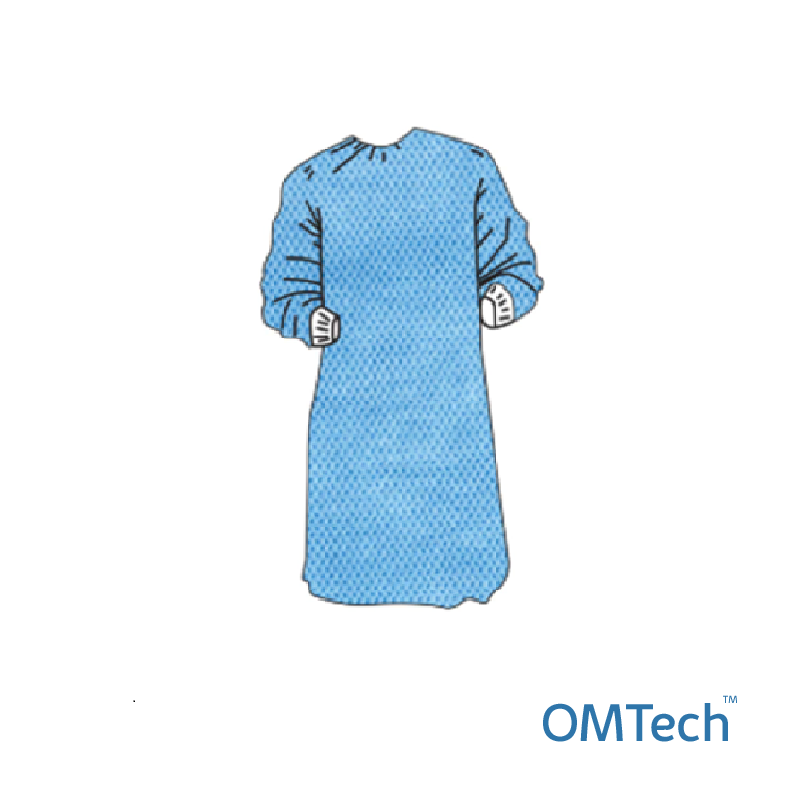 Халат хірургічний OMTech™ на зав'язках, довжина 132 см (розмір 54 - 56 (XL) (спанбонд - 30 г/м2), стерильний